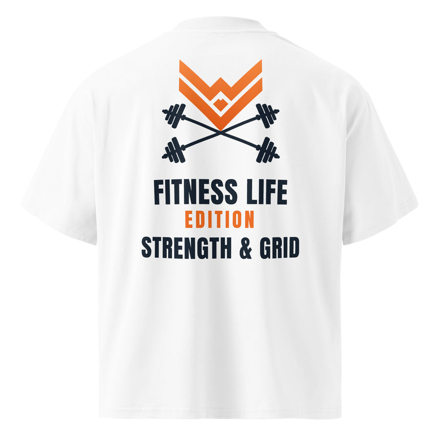 Fitness Life Edition Oversized Tee Strength & Grid