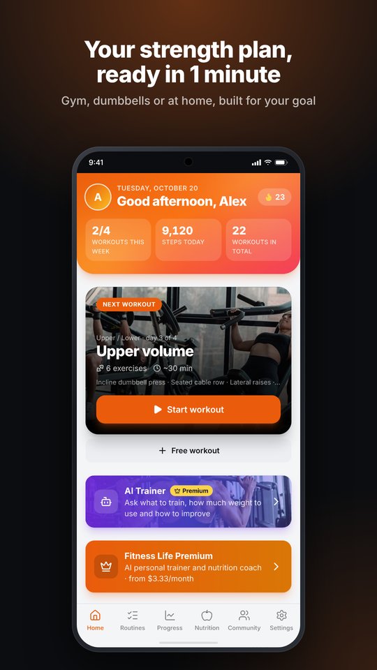 Train with the Fitness Life app